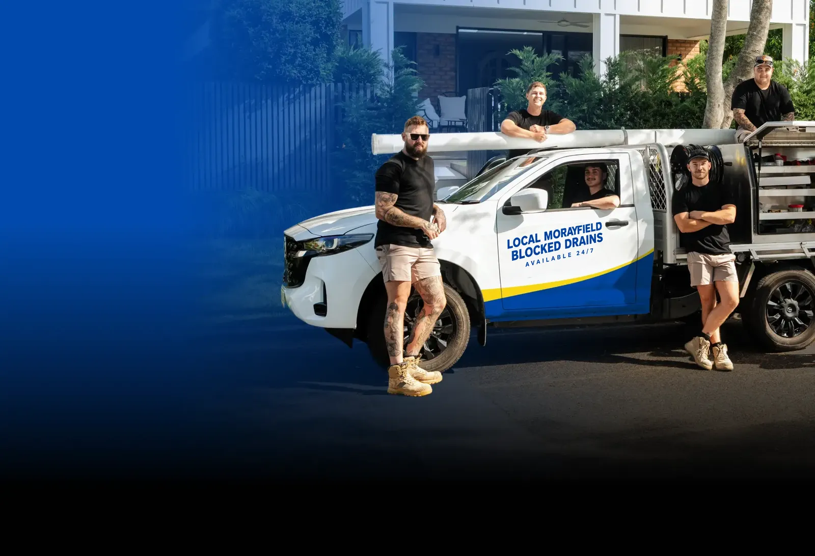 Local Morayfield Blocked Drains team with the ute